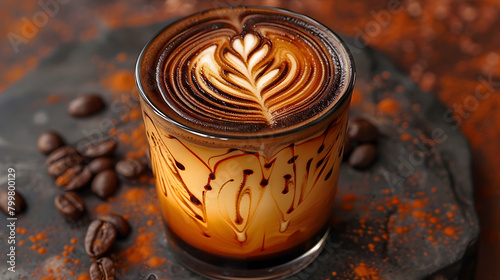 coffee beautifully , Each step is a testament to the barista's skill. transforming it from a simple latte  into a work of art.