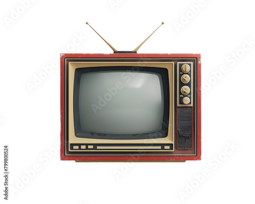 Retro vintage television TV isolated on white