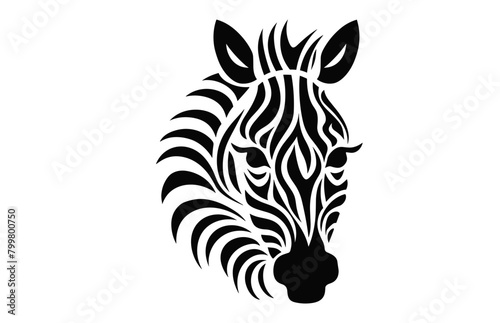 Zebra Mandala Silhouette Vector art  Zebra black Silhouette Clipart