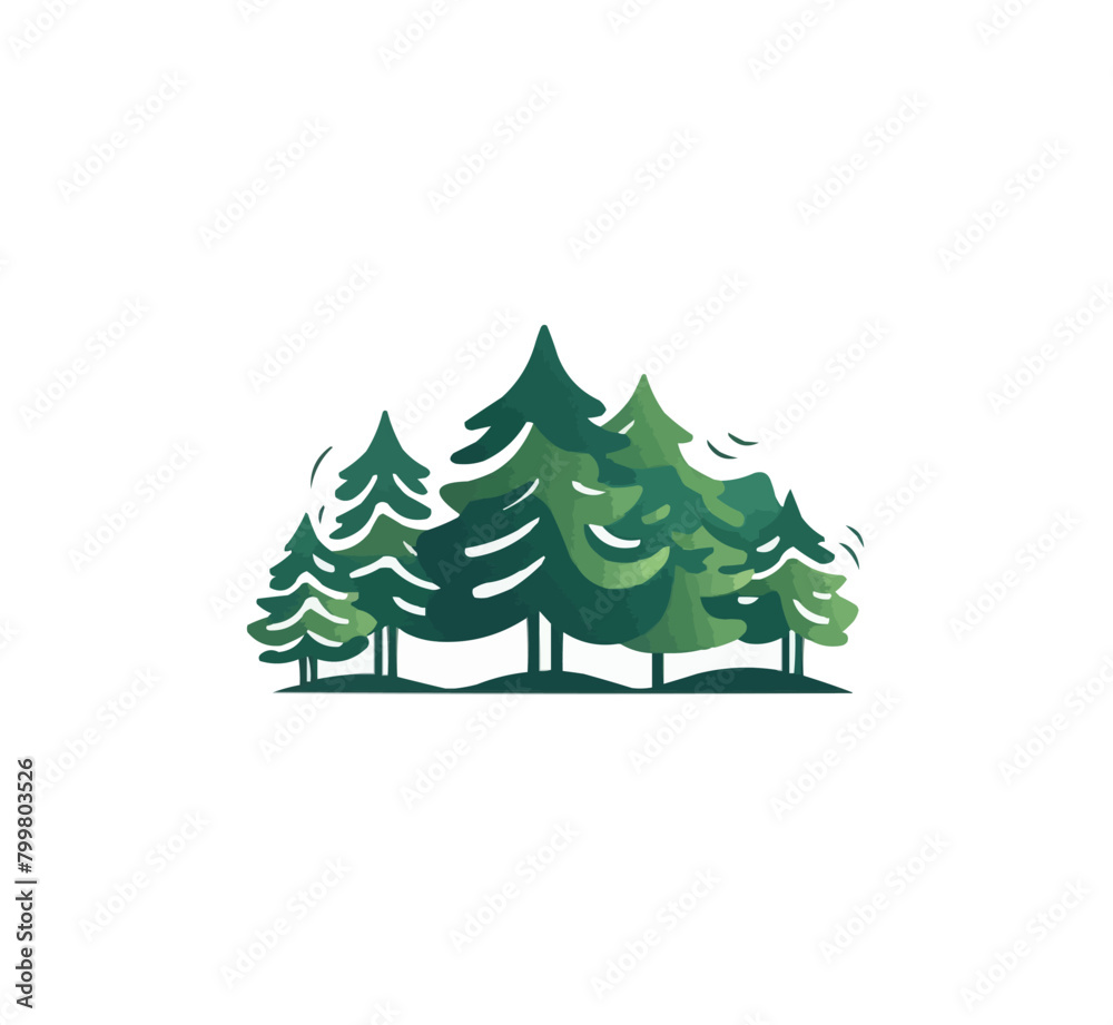 Forest hill logo icon design template flat vector