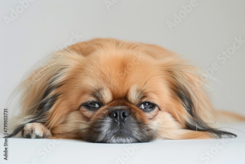 The Pekingese dog breed, known for its small size and lion-like appearance