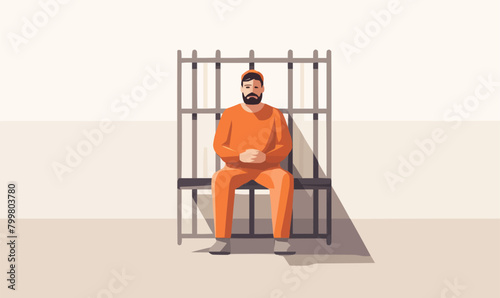 inmate vector flat minimalistic asset isolated illustratio