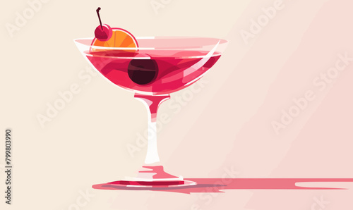 A glass of pink liquid with a cherry on top