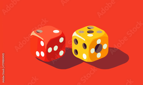 Dice Rolling vector flat minimalistic isolated vector style illustration -