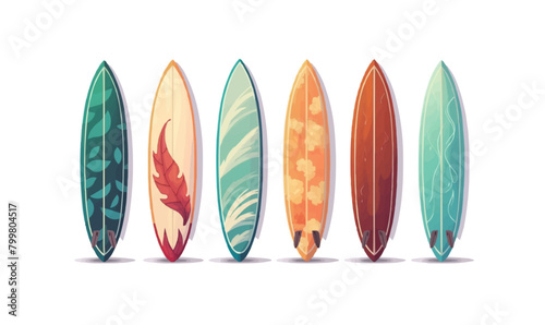 surfboard set vector flat minimalistic isolated illustration