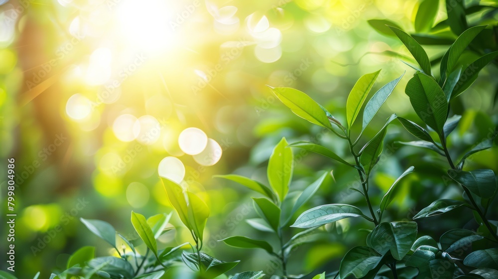 Blurred abstract green leaves and trees in the forest with summer sunlight in spring. Sunlight on the green leafy herbs in the ecosystem Blurred abstract green leaves and trees in the forest with summer sunlight in spring. Sunlight on the green leafy herbs in the ecosystem