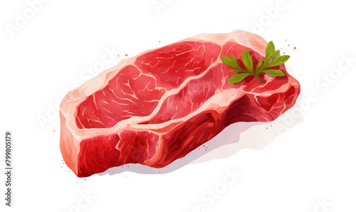 Fresh raw meat top view isolated vector style with transparent background illustration