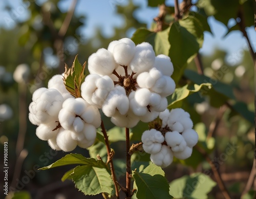 Branch of ripe cotton.