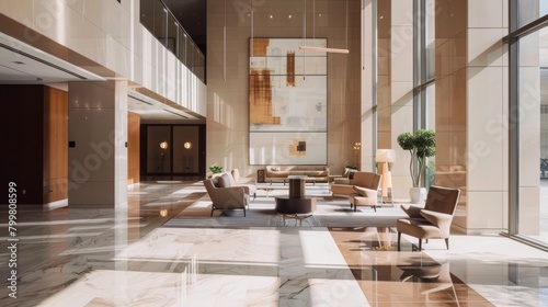 Elegant Neutral Lobby Interior Design Inspiration