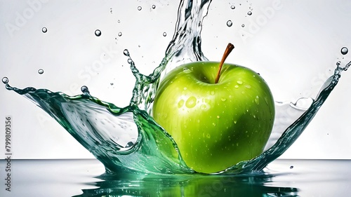 green apple in water green add a touch of crunch and a medley of flavors, generative ai