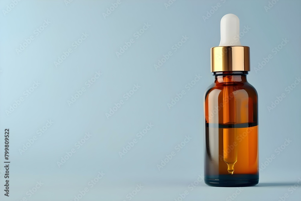 Serene Serum Bottle Against a Minimalist Background. Concept Product Photography, Skincare Product, Clean Aesthetic, Minimalist Design