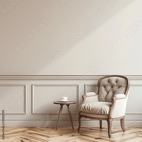 Classic Elegance: Clean Wall with Soft Tones for Versatile Design Usage 