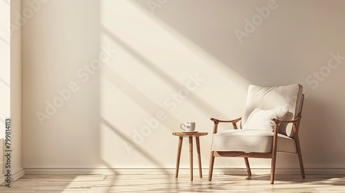 Classic Elegance  Clean Wall with Soft Tones for Versatile Design Usage 