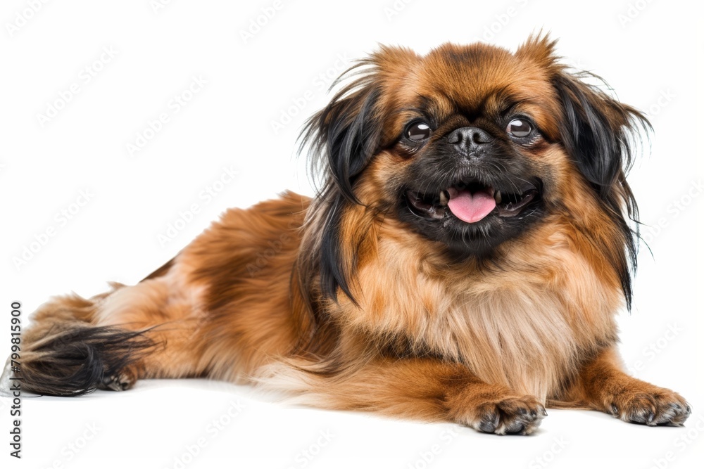 The Pekingese dog breed, known for its small size and lion-like appearance The Pekingese dog breed, known for its small size and lion-like appearance