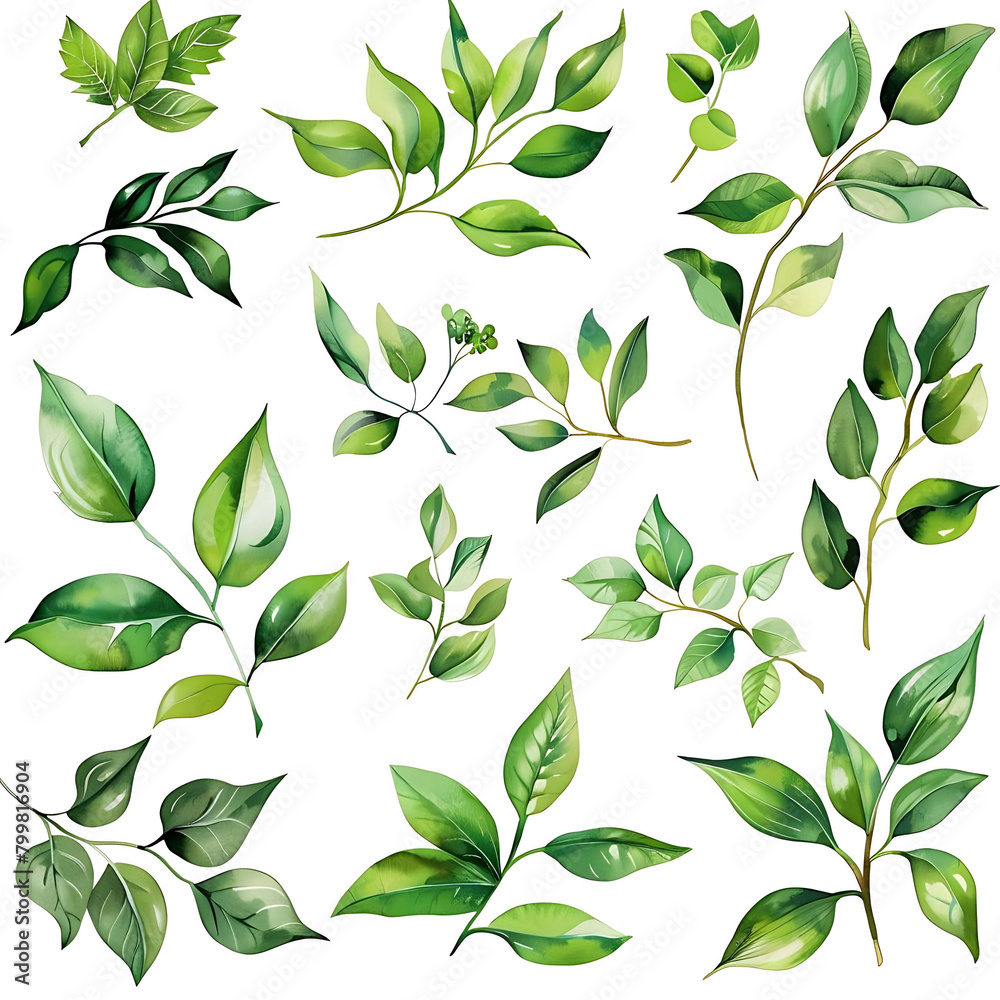 fresh and natural design with green foliage on isolated background fresh and natural design with green foliage on isolated background