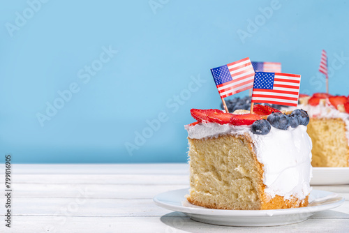  4th of July cake with flag and berries