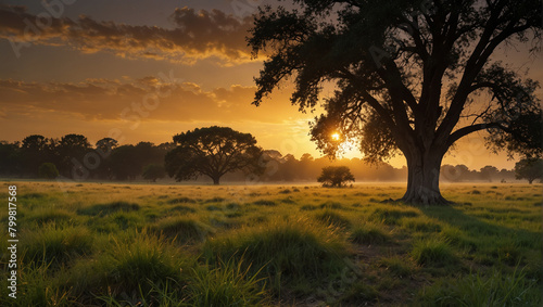 sunset in the countryside