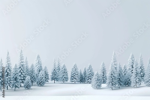 A snowy forest with trees covered in snow © Phuriphat