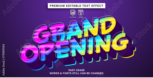 editable text effect style grand opening