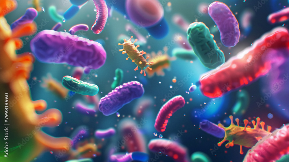 Naklejka premium Imagine a reality TV show where contestants compete to engineer the most useful microbial enzyme for everyday tasks