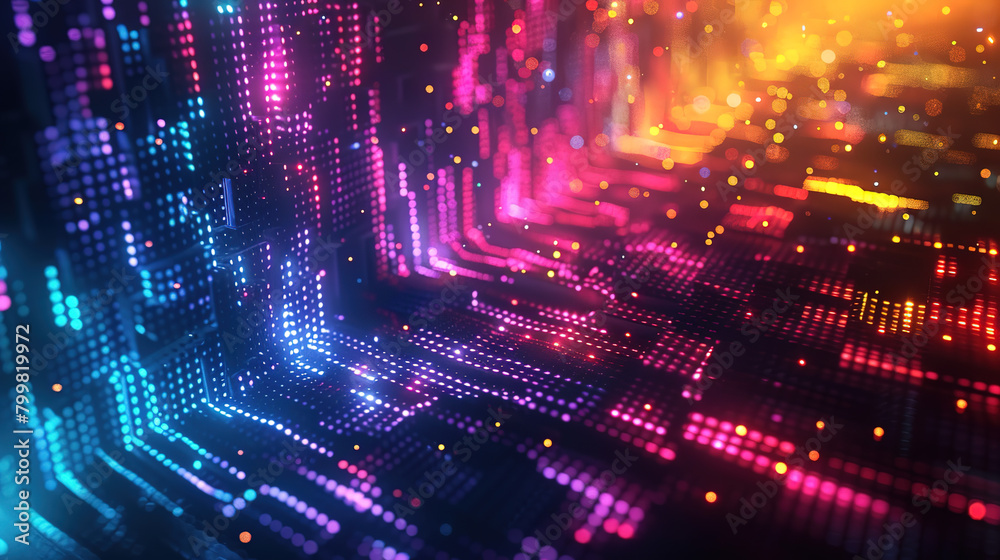 Futuristic Numbers, 3D Neon Geometry in White, Blue, Yellow, and Red, Motion Networks in Cyberspace, Technological Universe Design
Futuristic Numbers, 3D Neon Geometry in White, Blue, Yellow, and Red, Motion Networks in Cyberspace, Technological Universe Design