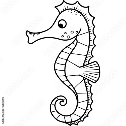 Sea hores cartoon coloring photo