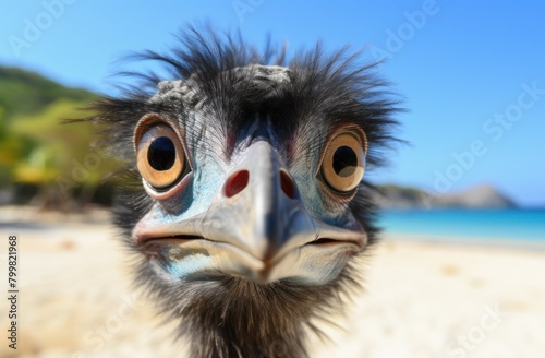 Curious Emu on the Beach