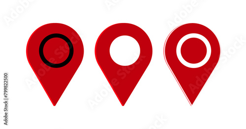 Location pin icon. Map pin place marker. Location icon. Map marker pointer icon set. GPS location symbol collection