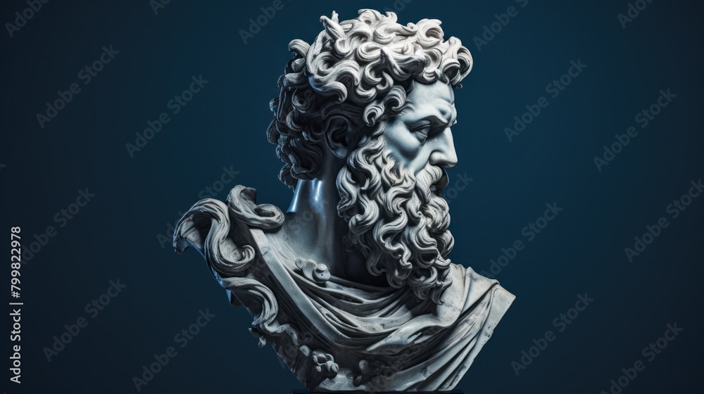 Dramatic Marble Sculpture of Mythological Figure