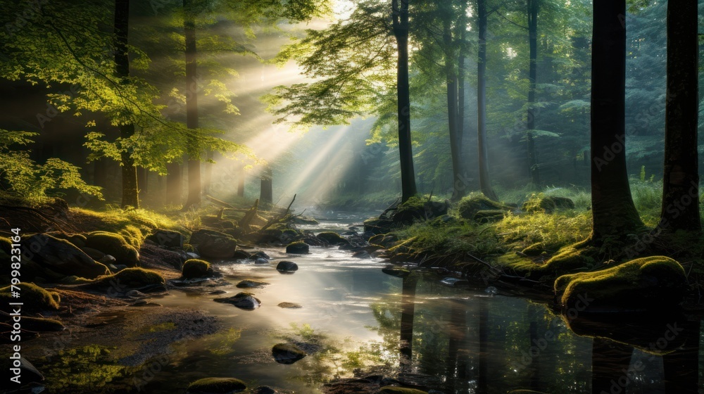 Enchanting Forest Stream Landscape