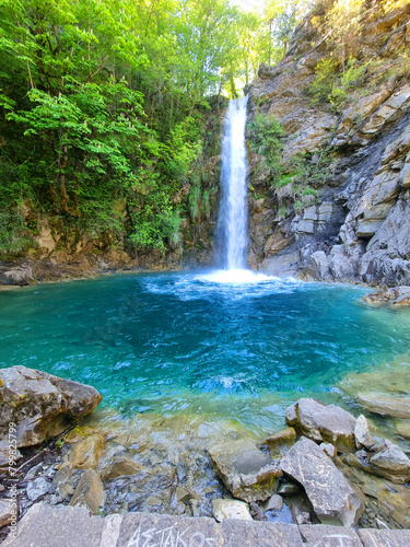 waterfalls trees in ioannina perfecture iliochori village greece