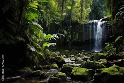 Lush Tropical Waterfall Landscape