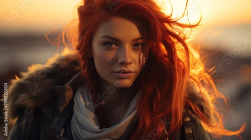 Captivating Redhead in Sunset Glow © Balaraw