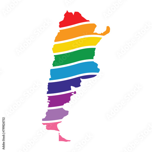 argentina swoosh silhouette rainbow map photo