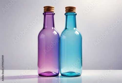 An empty glass bottle stands alone against a pristine white background, its simplicity accentuated by the blank canvas