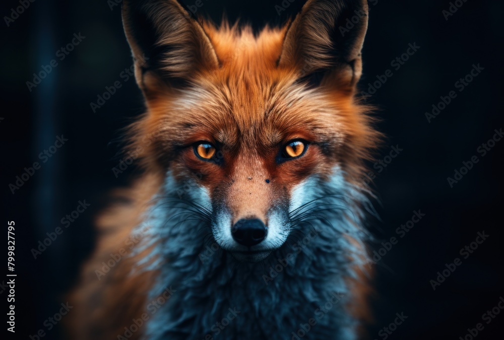 Fototapeta premium Captivating Close-Up of a Majestic Fox