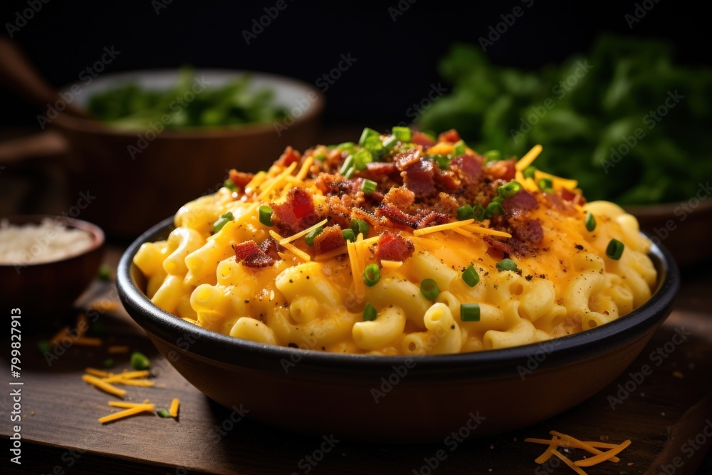 Delicious Cheesy Macaroni with Bacon Bits Delicious Cheesy Macaroni with Bacon Bits