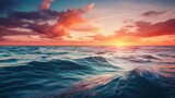 Breathtaking Sunset Over Tranquil Ocean Waves