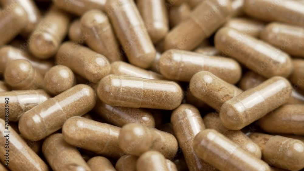Herbal supplement capsules with herbal Fadogia Agrestis plant extract to increase male testosterone and sexual health. Rotation Herbal supplement capsules with herbal Fadogia Agrestis plant extract to increase male testosterone and sexual health. Rotation