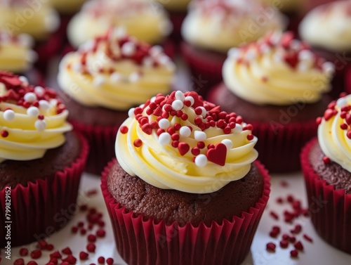 Delicious red velvet cupcakes with cream cheese frosting