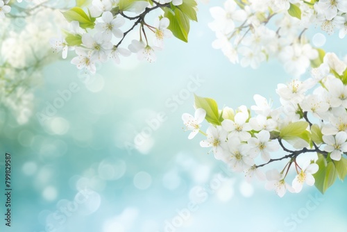 Blooming spring flowers on tree branches