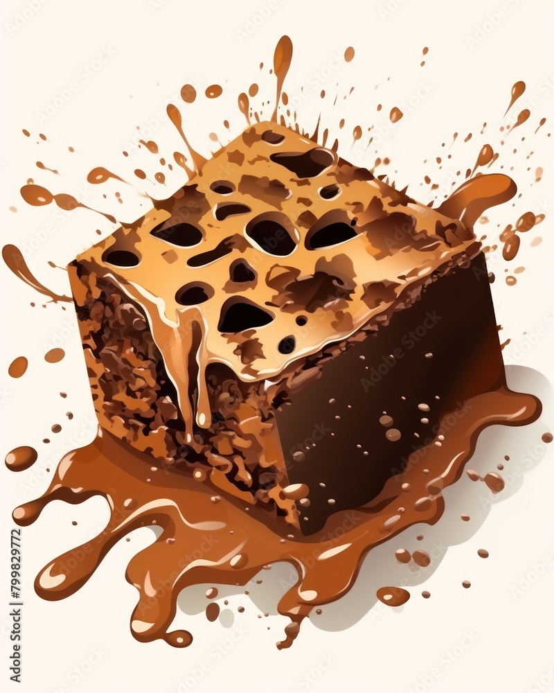 Delicious chocolate cake splash Delicious chocolate cake splash