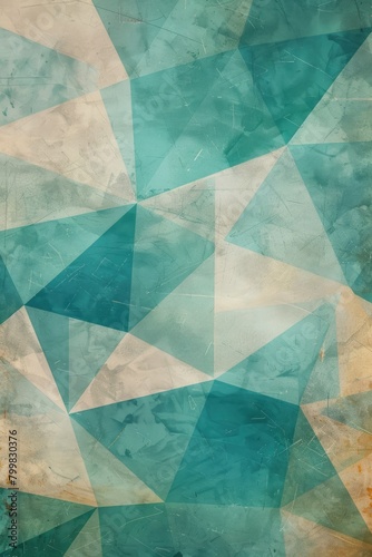 Aqua and Tan Abstract geometric pattern background