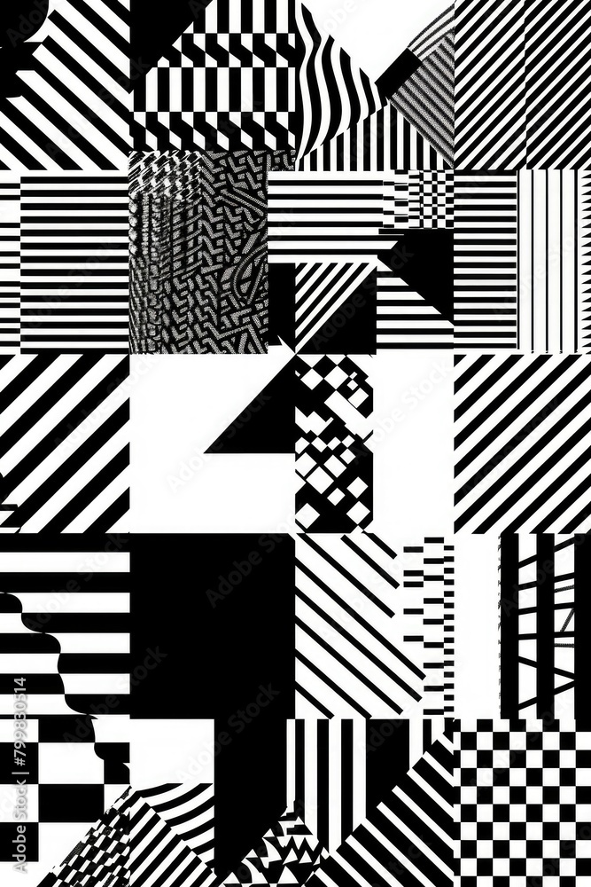Black and White Abstract geometric pattern background Black and White Abstract geometric pattern background