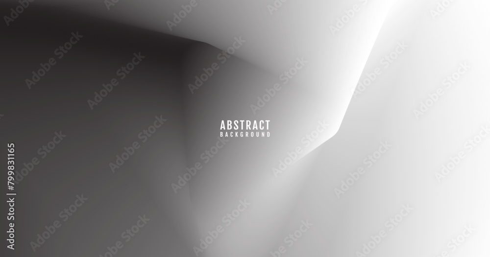 Obraz premium 3D black white techno background overlap layer on bright space with blurred shape effect decoration. Modern graphic design element gray triangles style concept for web, flyer, card, or brochure cover