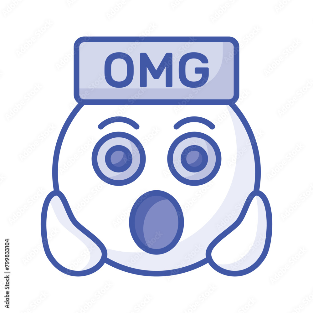 Obraz premium Oh My God expression emoji vector design, editable vector