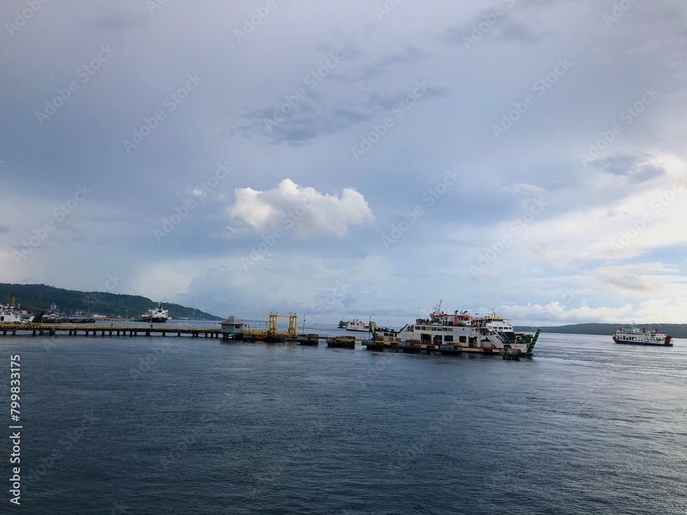 view of the ship at the dock