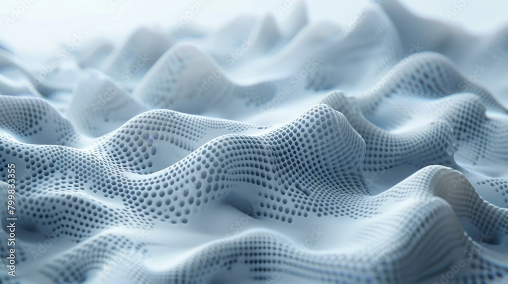 Blue and white abstract landscape with a bumpy surface Blue and white abstract landscape with a bumpy surface