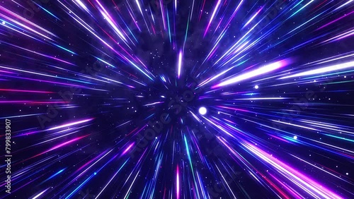 ゆっくりとした動きのカラフルでスペイシーな宇宙空間　ループ