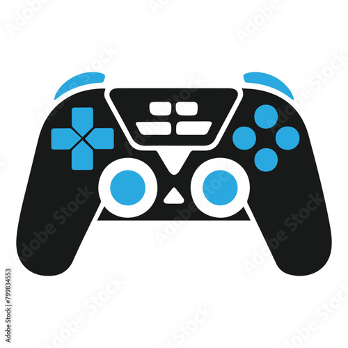 gaming controler colour black and blue